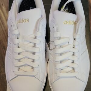 Adidas Grand Court 2.0 White and Gold Sneakers